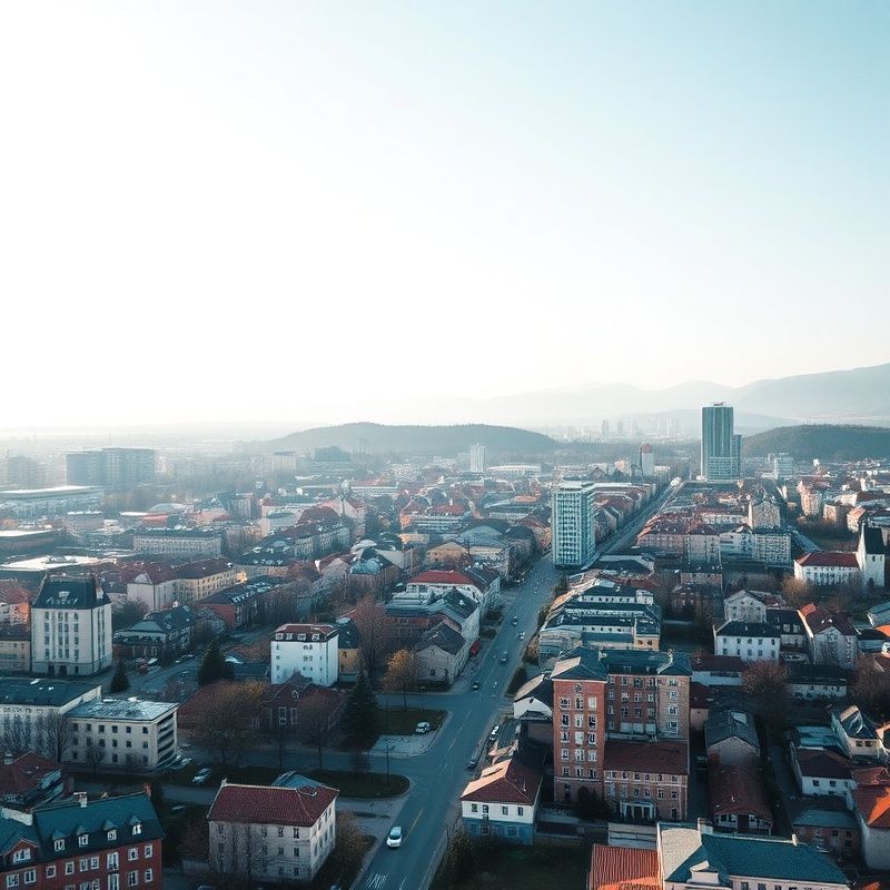 Zračni pogled na Mursko Soboto v teal barvni tonalizaciji